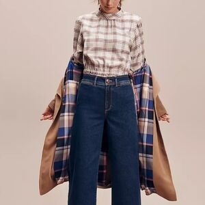 Plaid lined trench coat Ann Taylor XS